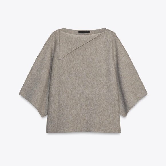Zara Tops - Zara LAPEL COLLAR KNIT JUMPER